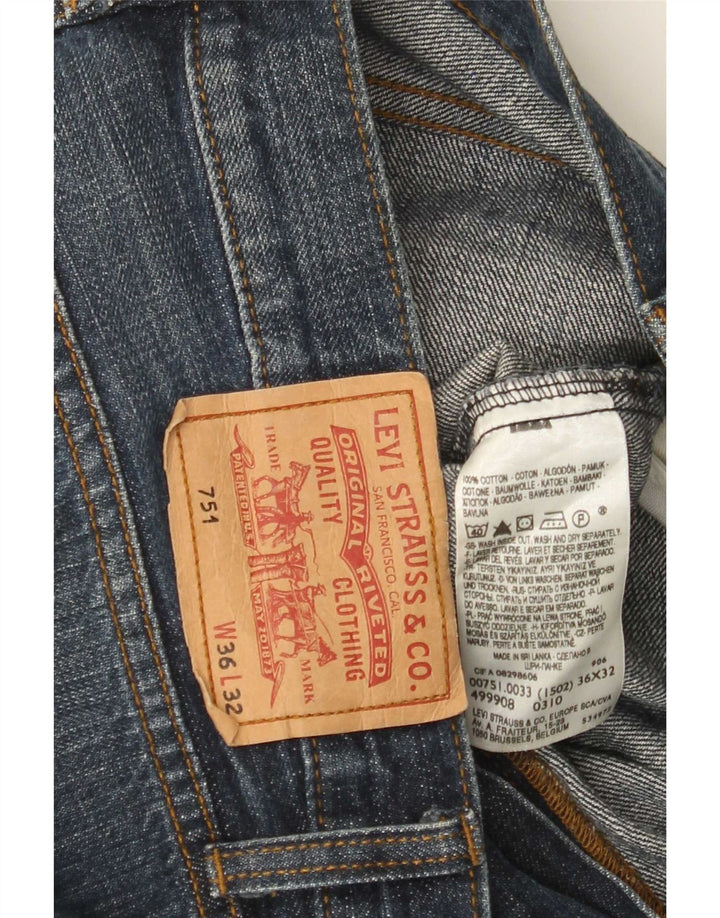 Blugi drepti pentru bărbați Levi's 751 W36 L32 Bumbac albastru