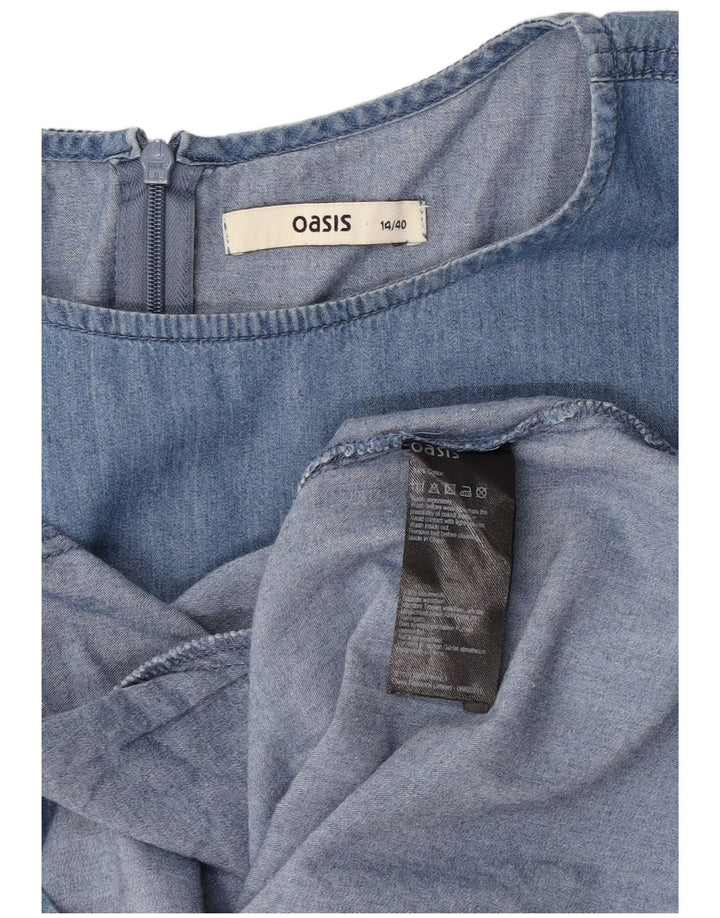Rochie denim Oasis pentru femei UK 14, bumbac albastru mediu