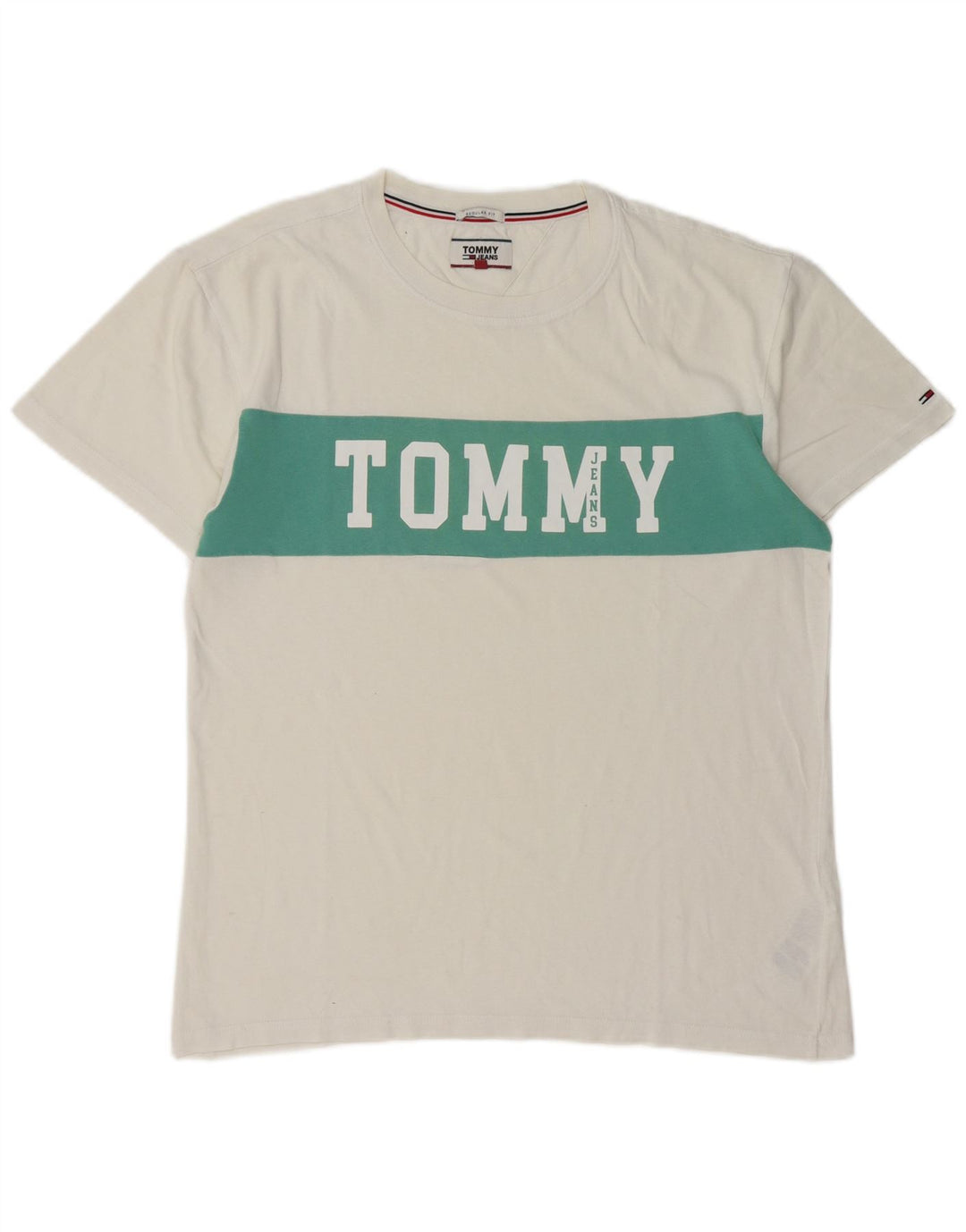 Tricou grafic Tommy Hilfiger pentru bărbați Top mediu alb colorblock