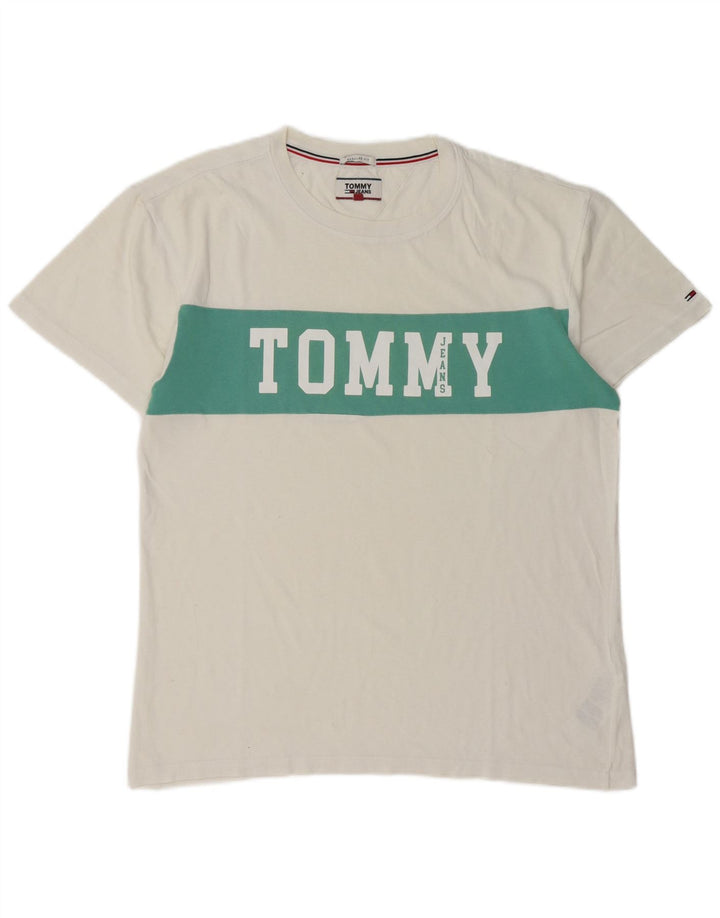Tricou grafic Tommy Hilfiger pentru bărbați Top mediu alb colorblock
