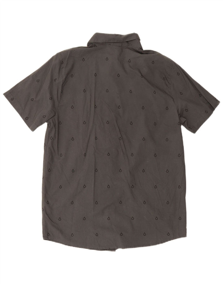 Cămașă cu mânecă scurtă pentru bărbați Volcom, gri mare, geometrică, din bumbac