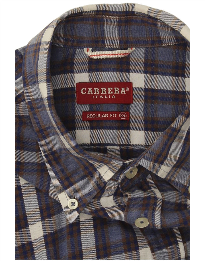 Cămașă de flanel pentru bărbați Carrera, cu ajustare normală, 2XL, albastru bleumarin