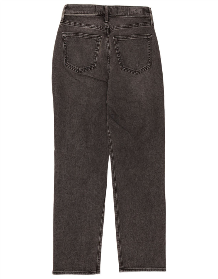 Blugi drepte cu talie înaltă pentru femei HOLLISTER L25 L27 bumbac negru