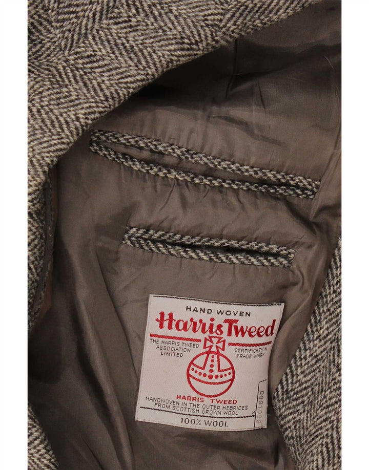 Jachetă pentru bărbați Harris Tweed, cu 2 nasturi, UK 40, lână mare, gri cu oase