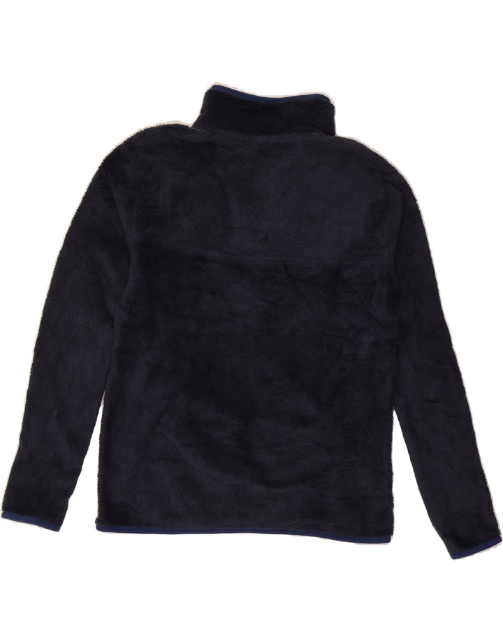 EDDIE BAUER Womens Button Neck Fleece Jumper UK 10 Small Navy Blue Vintage Eddie Bauer and Second-Hand Eddie Bauer from Messina Hembry 