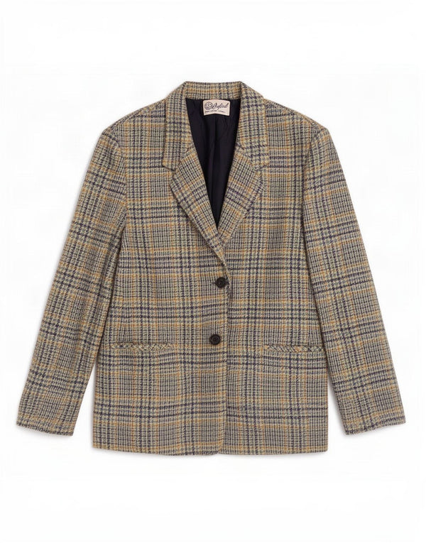 Sacou Oxford pentru femei cu 2 nasturi, UK 14, mare, multicolor
