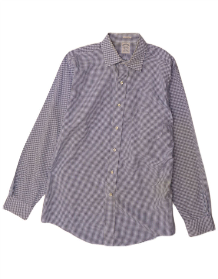 Cămașă Brooks Brothers pentru bărbați, cu potrivire clasică, mărimea 15 1/2 Medium Blue Vichy