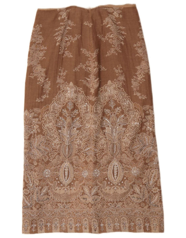 Fusta Midi pentru Damă Luisa Spagnoli IT 46 Large W32 Brown Paisley Wool