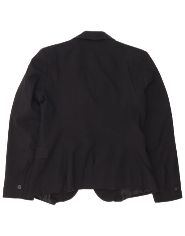Jachetă blazer supradimensionată pentru femei Zara cu 1 nasture EU 38 Poliester negru mic