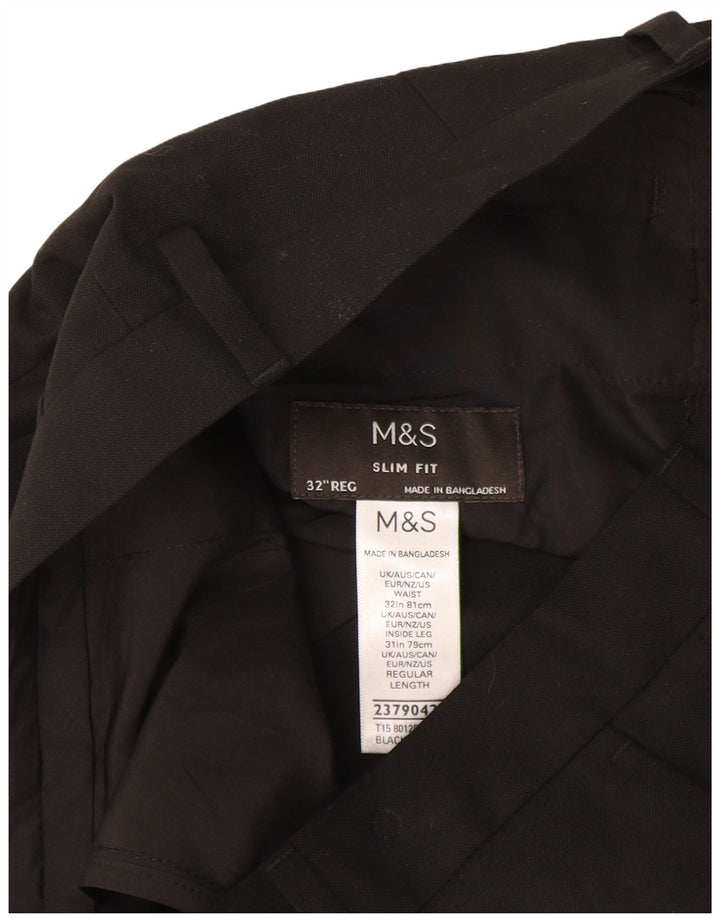 Marks & Spencer Pantaloni de costum slim pentru femei L32 L31 Poliester negru