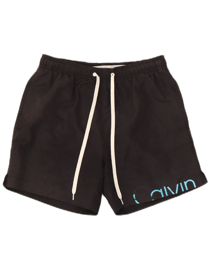 Pantaloni scurți de înot grafic Calvin Klein pentru bărbați, mici, negri