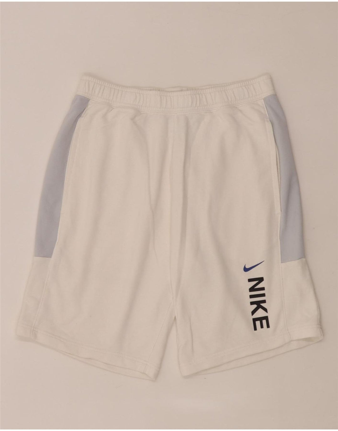 Pantaloni scurți sport grafic Nike pentru bărbați, bumbac color bloc alb mediu