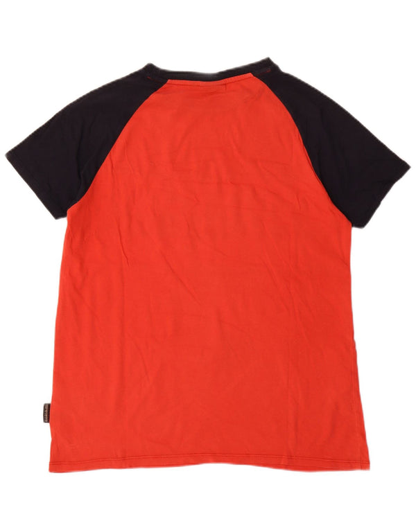 Tricou grafic Napapijri Geographic pentru băieți Top 13-14 ani, roșu, color block