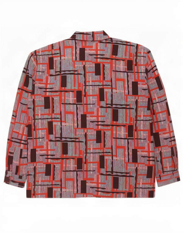 Bluză cămașă supradimensionată pentru femei Vintage IT 44 Medium Multicolor Geometric