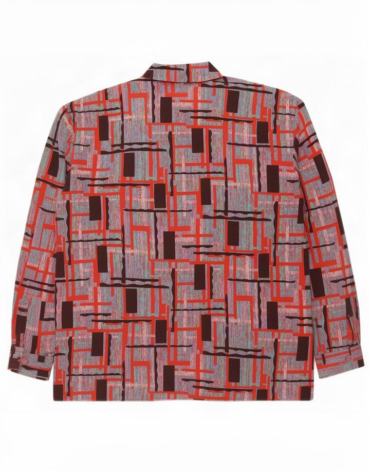 Bluză cămașă supradimensionată pentru femei Vintage IT 44 Medium Multicolor Geometric