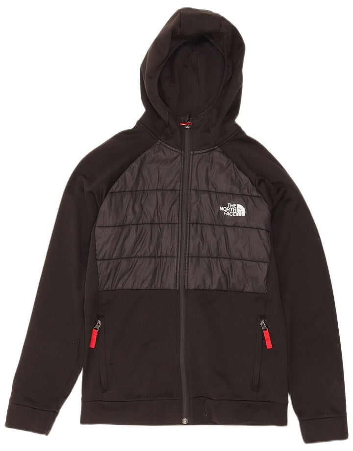 THE NORTH FACE Pulover cu capota cu fermoar pentru băieți 14-15 ani XL negru Colorblock