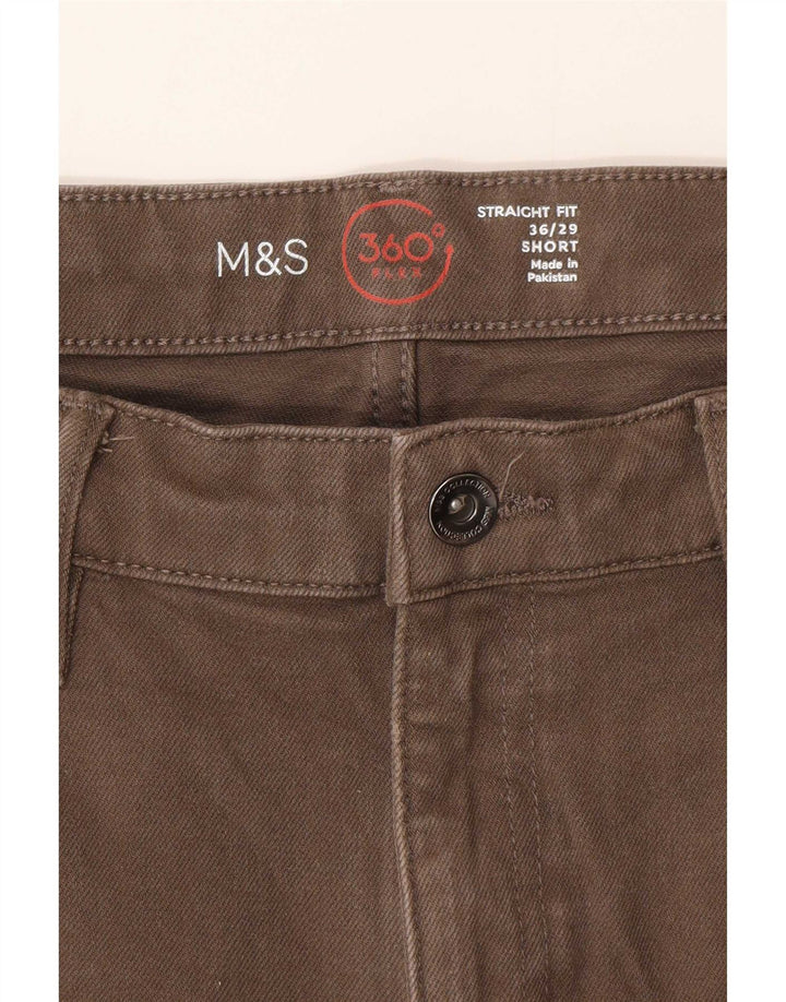 Blugi drepti pentru bărbați Marks & Spencer W36 L29 bumbac maro