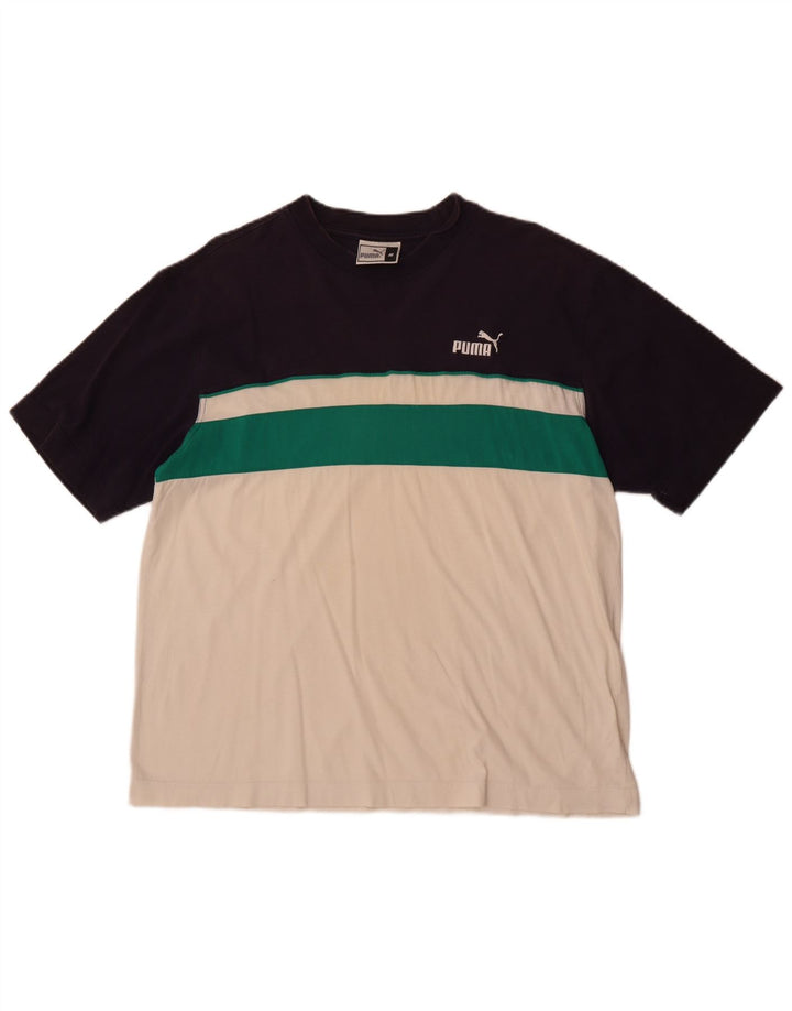 Tricou pentru bărbați Puma Top Medium White Colorblock