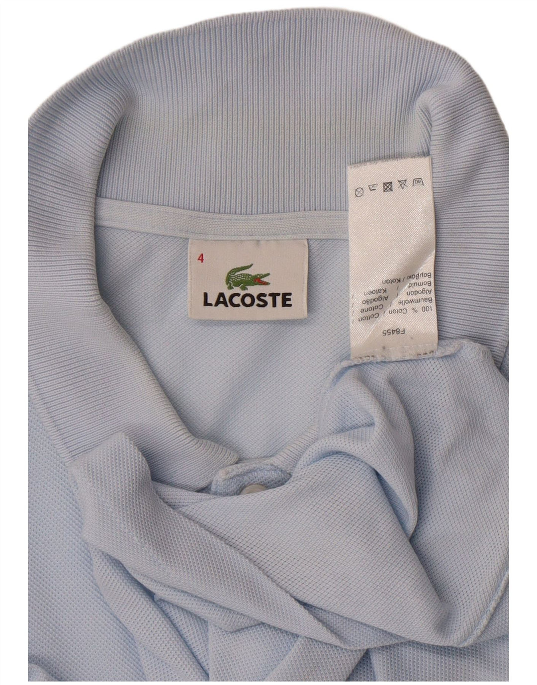 Tricou polo cu mânecă lungă LACOSTE pentru bărbați, mărimea 4, bumbac albastru mediu