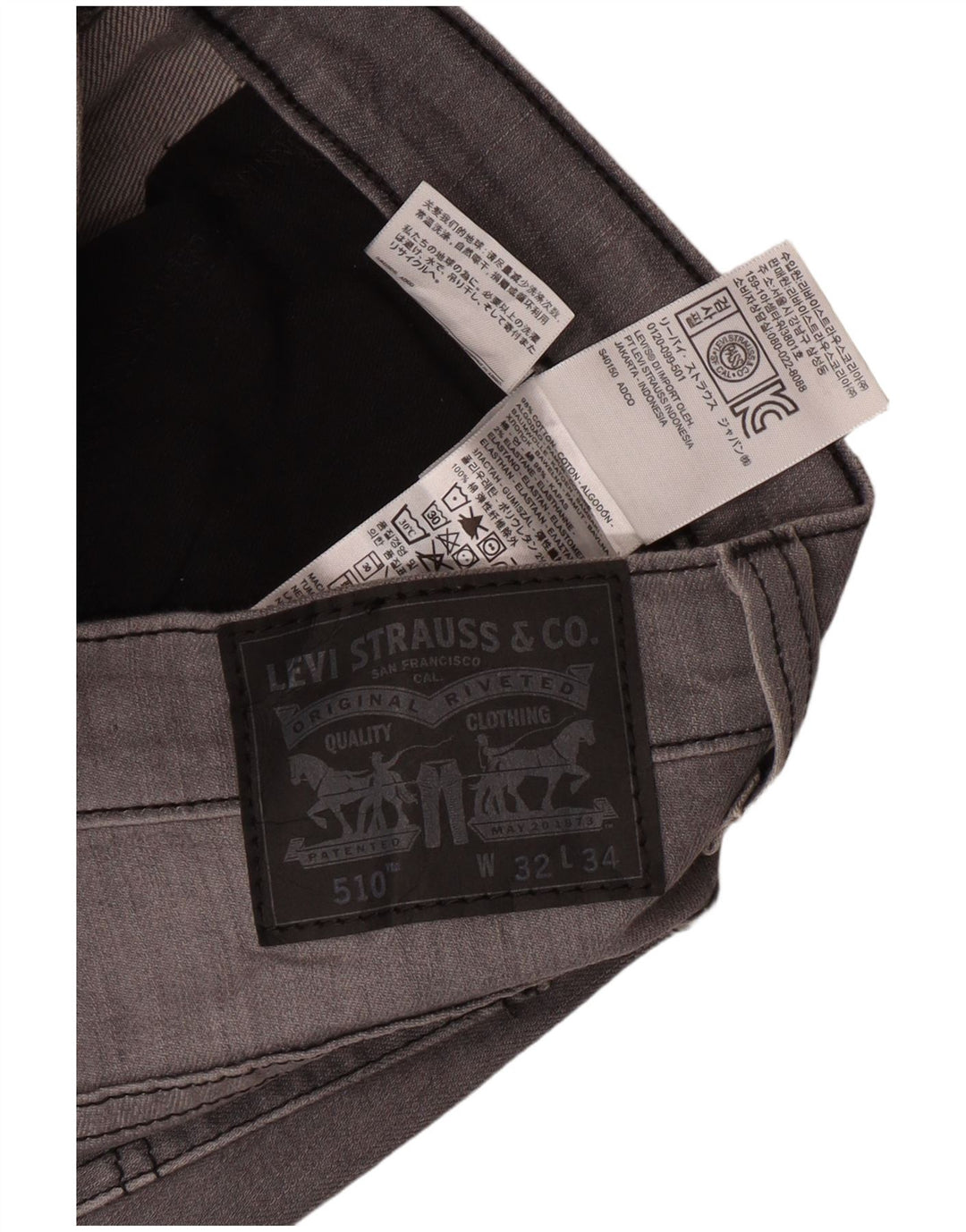 Jeans skinny pentru bărbați LEVI'S 510 W32 L34 bumbac gri