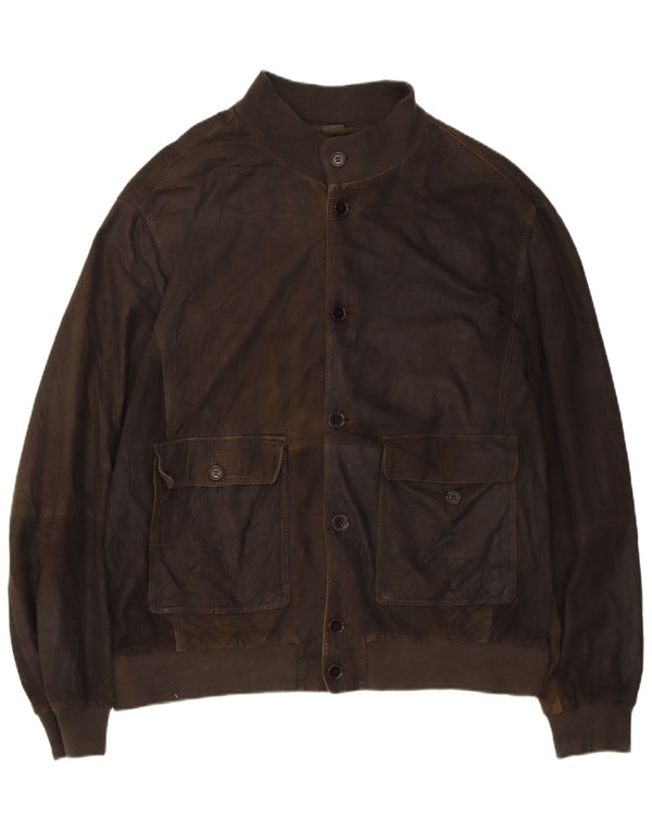 Geacă de piele pentru bărbați GIMO'S UK 42 XL maro