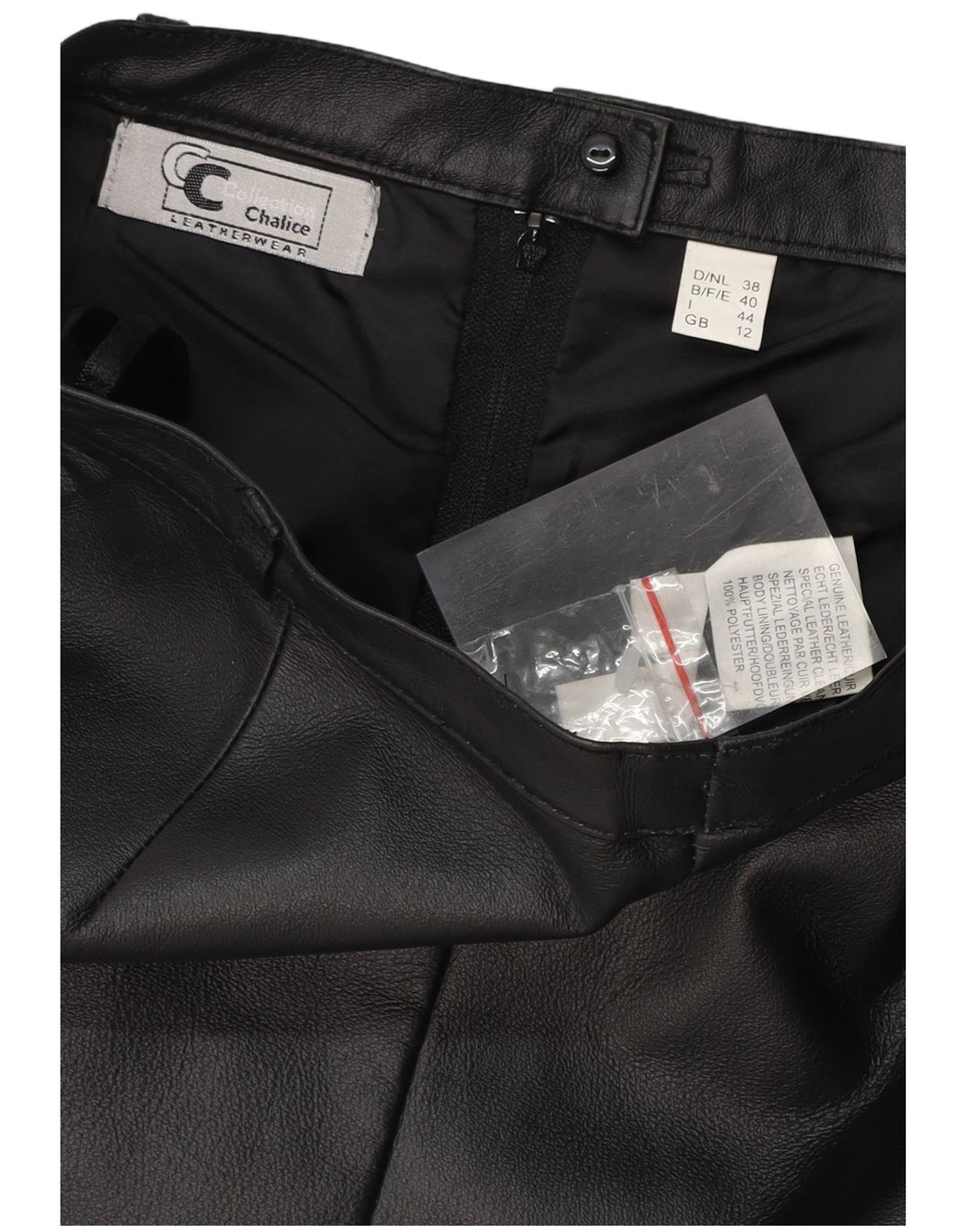 Fusta din piele cu talie înaltă pentru femei CHALICE UK 12 Medium W26 Piele neagră