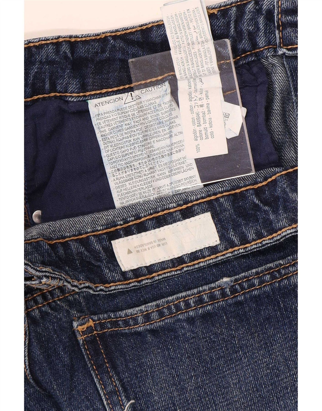 Blugi pentru femei Zara cu picioare late EU 40 Medium W30 L29 Bumbac albastru