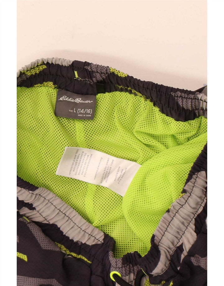 Eddie Bauer Pantaloni scurți sport pentru băieți 14-15 ani, mari, gri, camuflaj, poliester