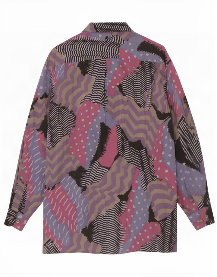 Cămașă Vintage pentru bărbați cu model abstract Mărimea 40 Vâscoză medie multicoloră