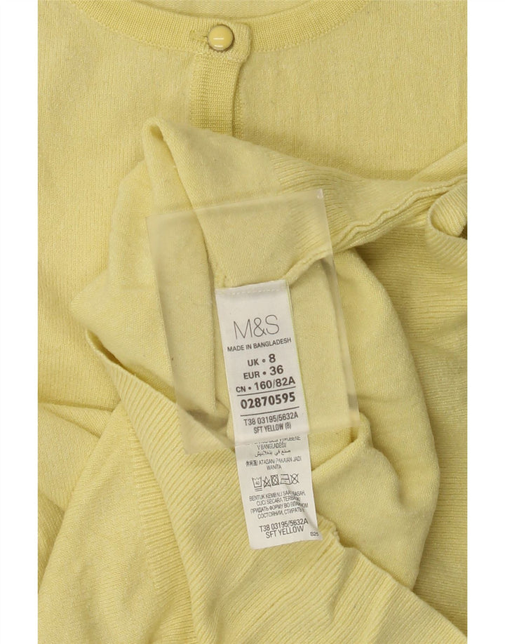 Pulover cardigan pentru femei Marks & Spencer UK 8 Small Yellow Viscose