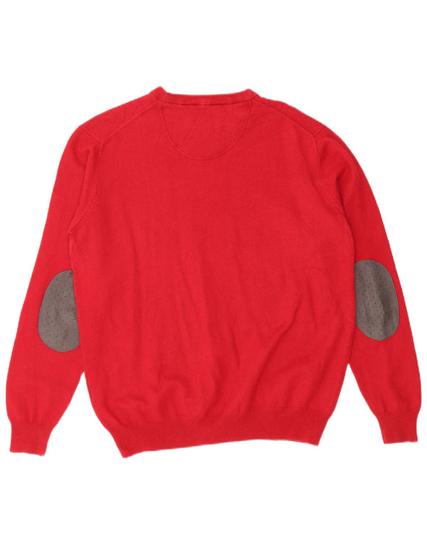 HARMONT & BLAINE Womens Boat Neck Jumper Sweater UK 18 XL Red Cotton