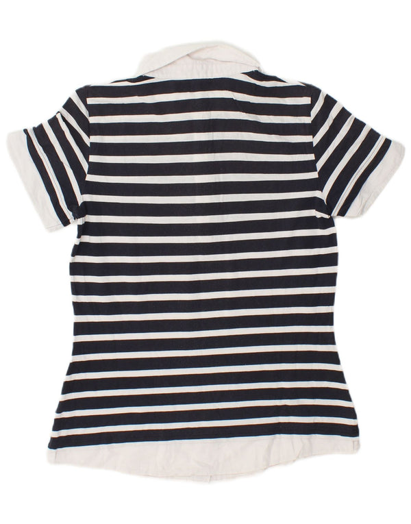 Cămașă polo GANT pentru femei UK 14 mare, albastru bleumarin, bumbac cu dungi