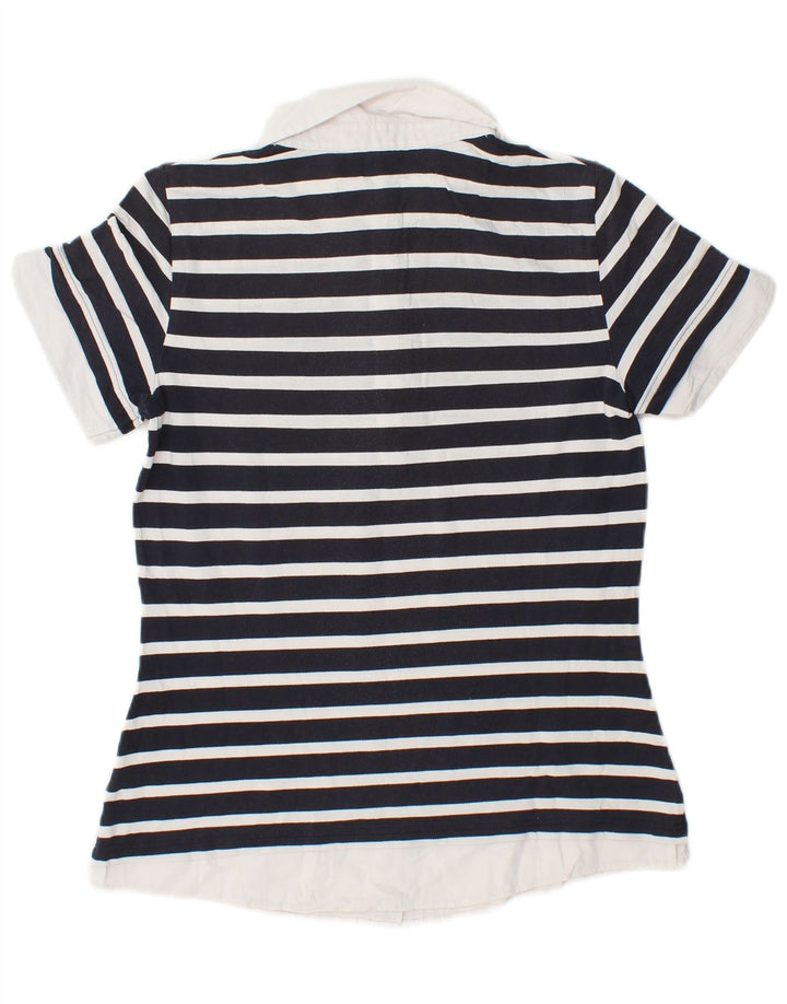 Cămașă polo GANT pentru femei UK 14 mare, albastru bleumarin, bumbac cu dungi