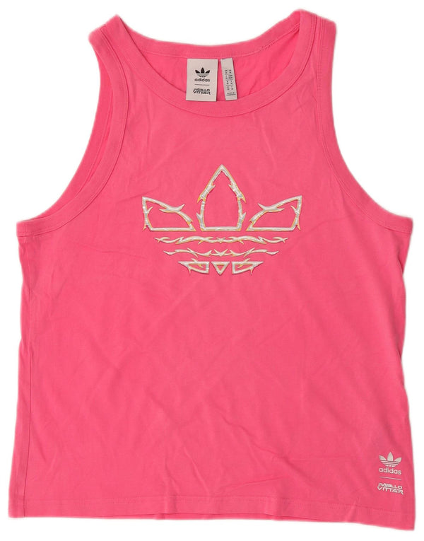 Adidas Womens Pabllo Vittar Graphic Vest Top UK 14 Medium Pink Bumbac