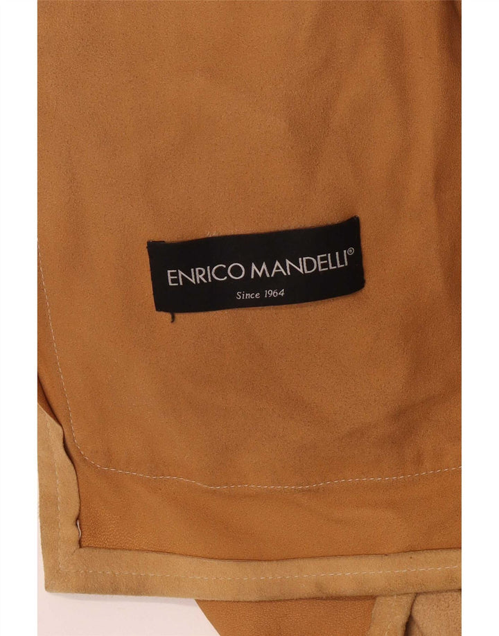 Jachetă de piele pentru femei Enrico Mandelli UK 18 XL Maro Clasică