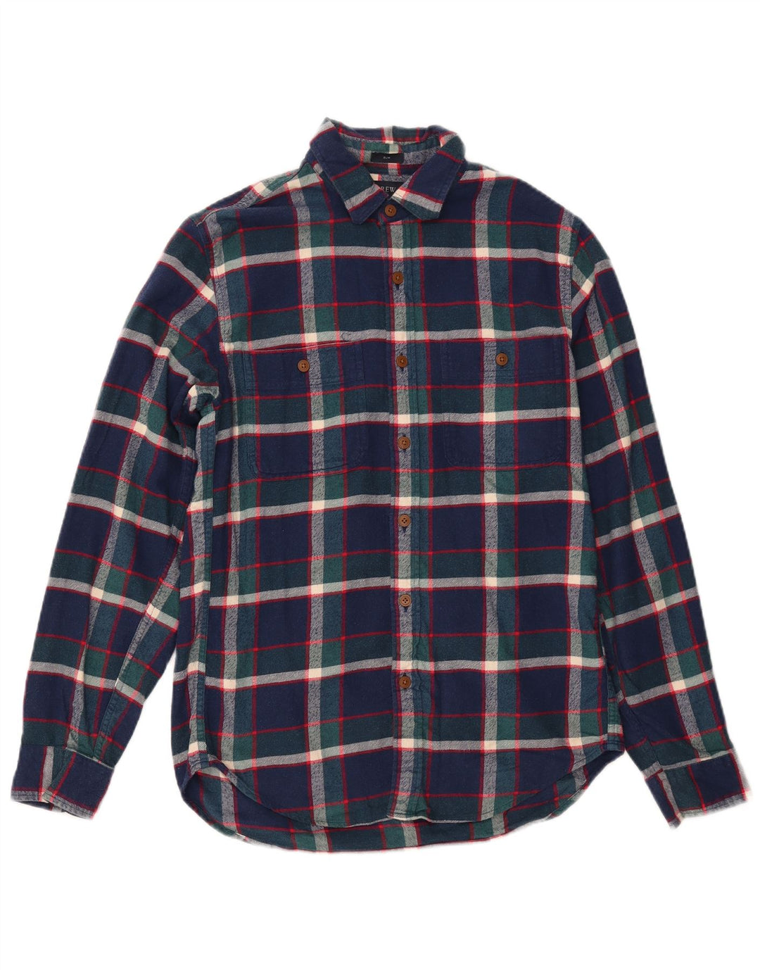 Cămașă de flanel pentru bărbați J. CREW, din bumbac cu carouri, albastru bleumarin