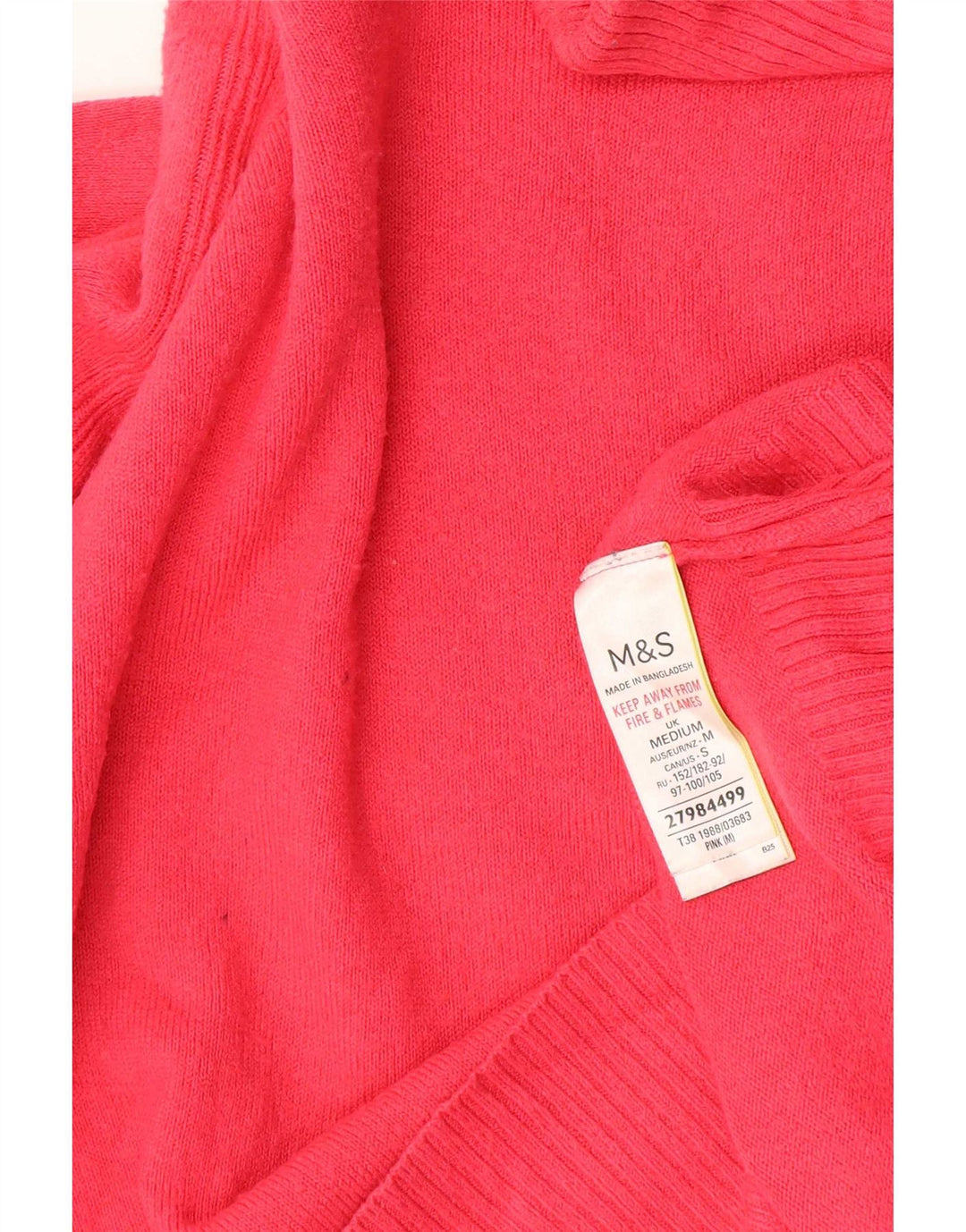 Pulover pentru femei Marks & Spencer cu gât rulat, UK 14, acrilic, roz mediu