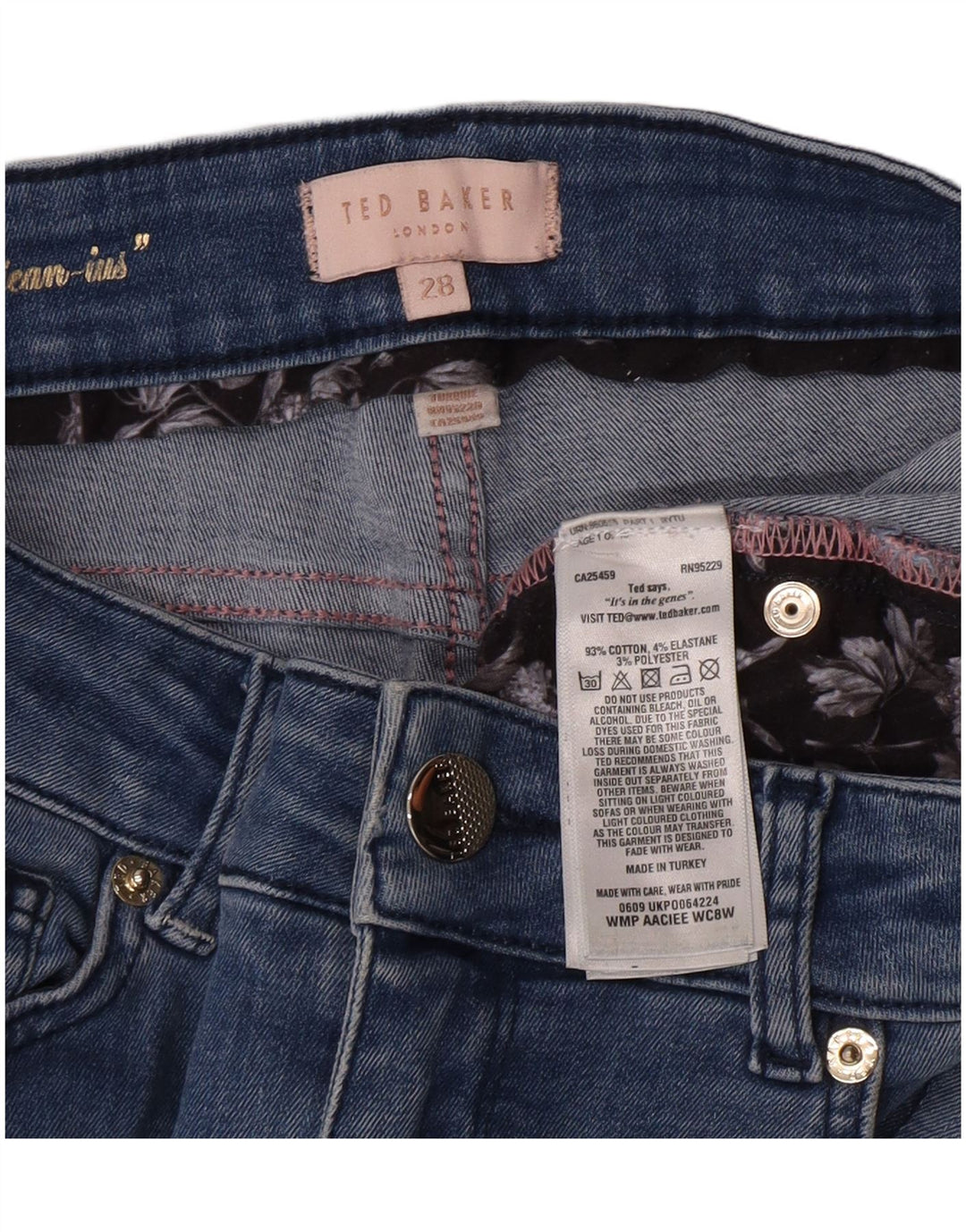 Blugi skinny pentru femei Ted Baker L28 L27 Bumbac albastru