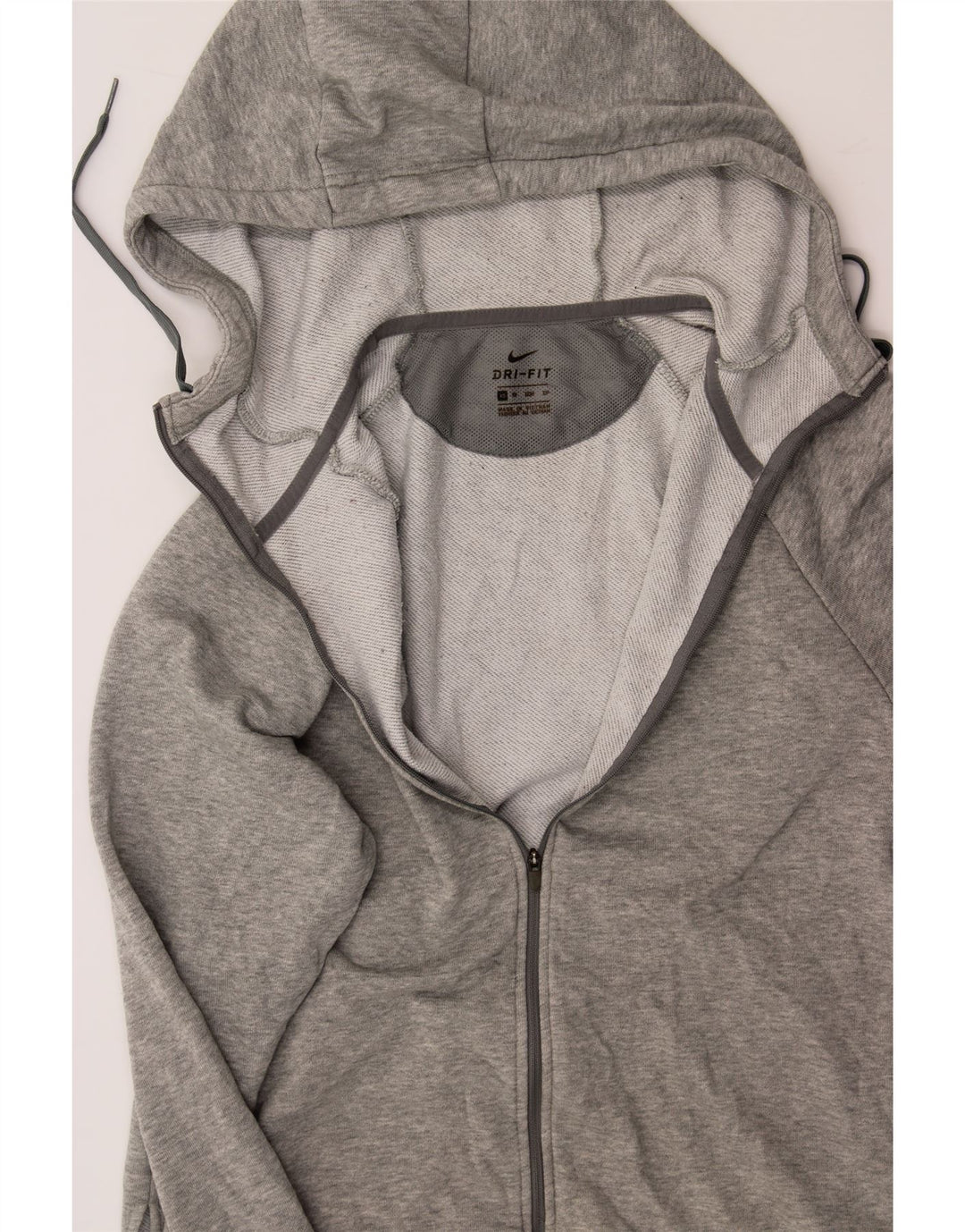 NIKE Womens Zip Hoodie Sweater UK 6 XS Grey Polyester Vintage Nike and Second-Hand Nike from Messina Hembry 