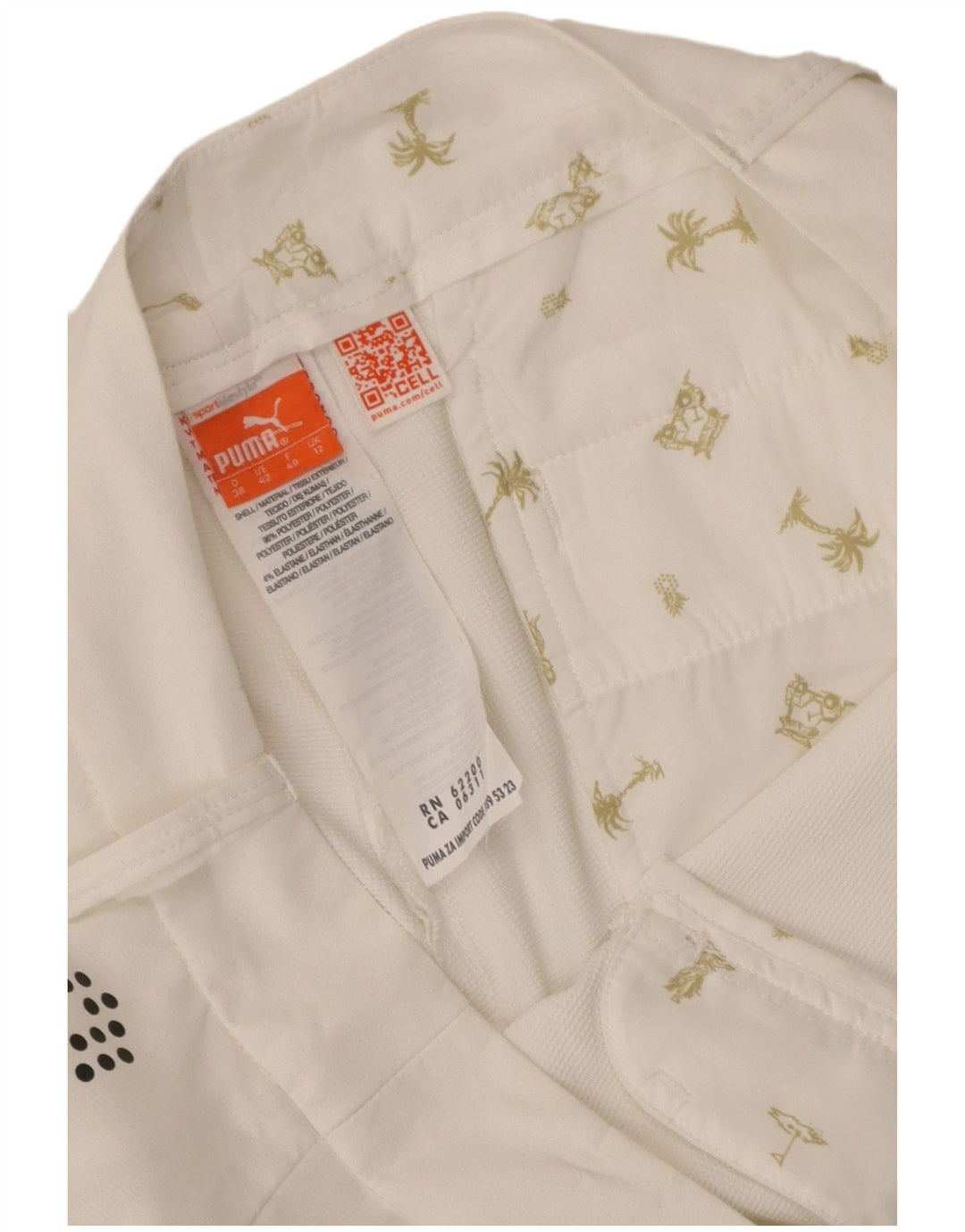 Pantaloni scurti chino pentru femei Puma UK 12 Medium W34 Poliester alb