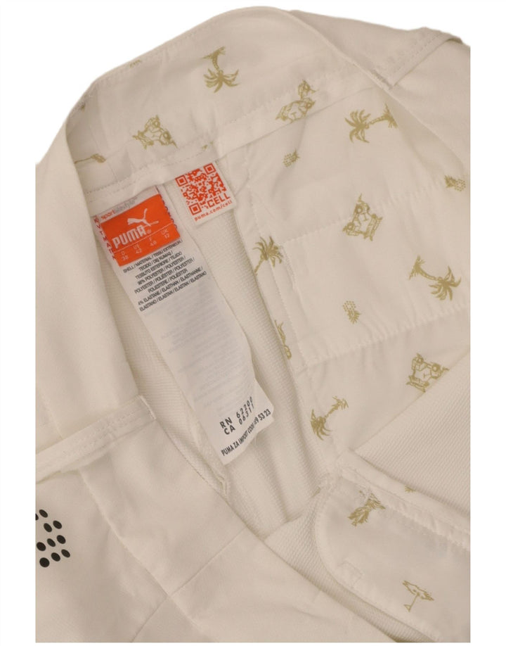 Pantaloni scurti chino pentru femei Puma UK 12 Medium W34 Poliester alb