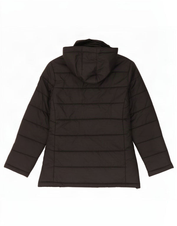 Jachetă căptușită cu glugă pentru femei Zara UK 14 Medium Black Nylon
