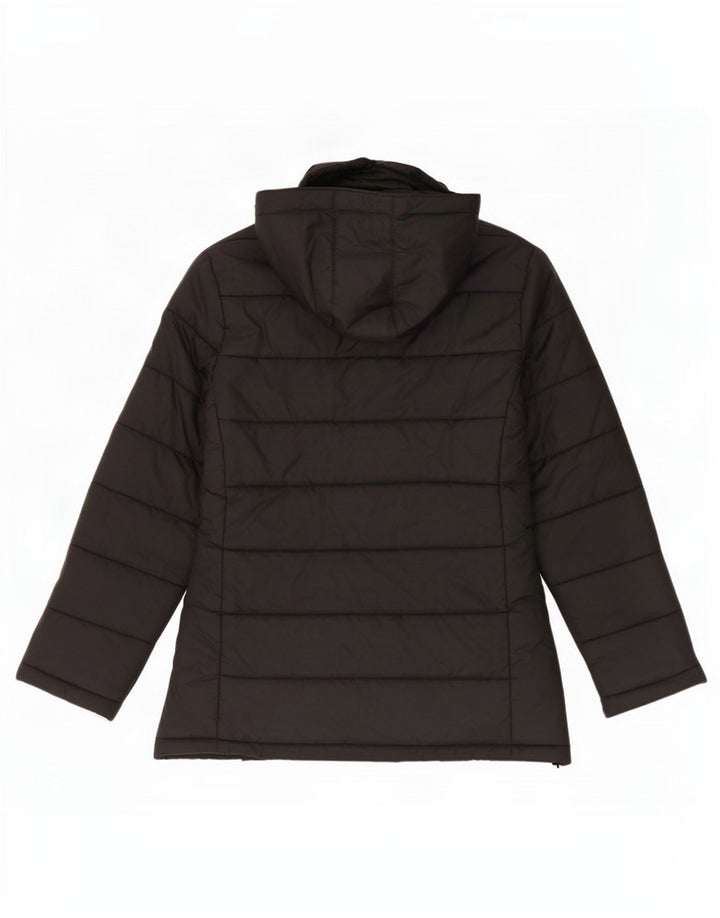 Jachetă căptușită cu glugă pentru femei Zara UK 14 Medium Black Nylon