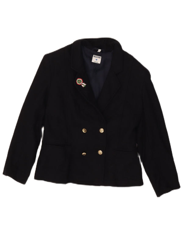Jachetă Blazer Fete Moschino 7-8 Ani Lână Bleumarin