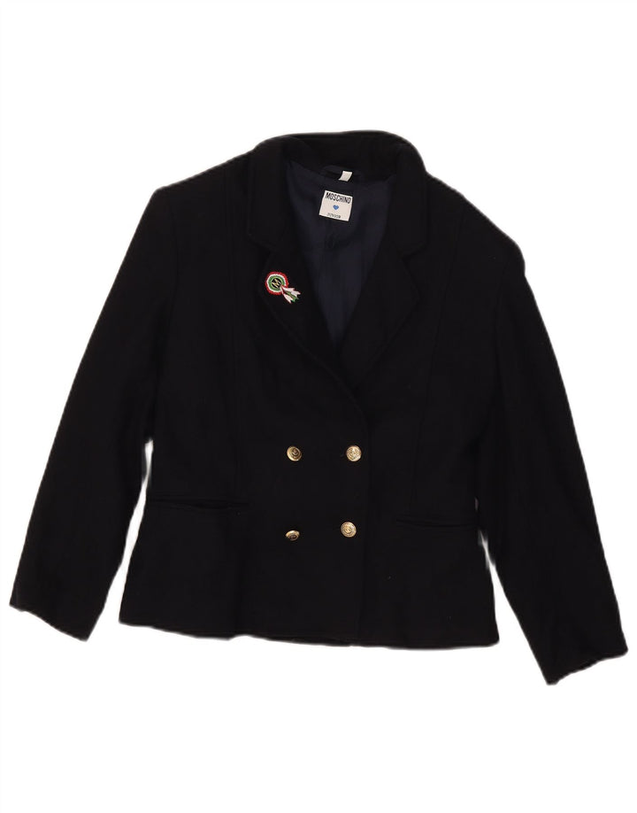 Jachetă Blazer Fete Moschino 7-8 Ani Lână Bleumarin
