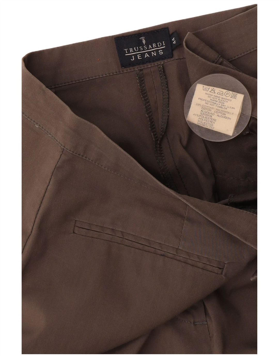 Pantaloni casual drepti pentru femei Trussardi IT 44 Medium W28 L29 bumbac gri