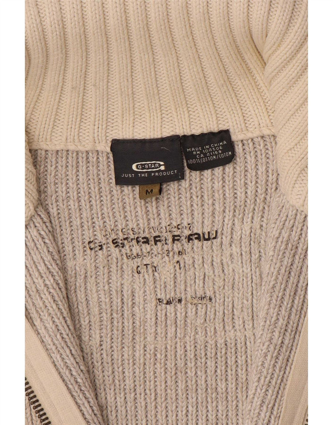 Pulover cardigan grafic pentru bărbați G-Star, bumbac mediu bej