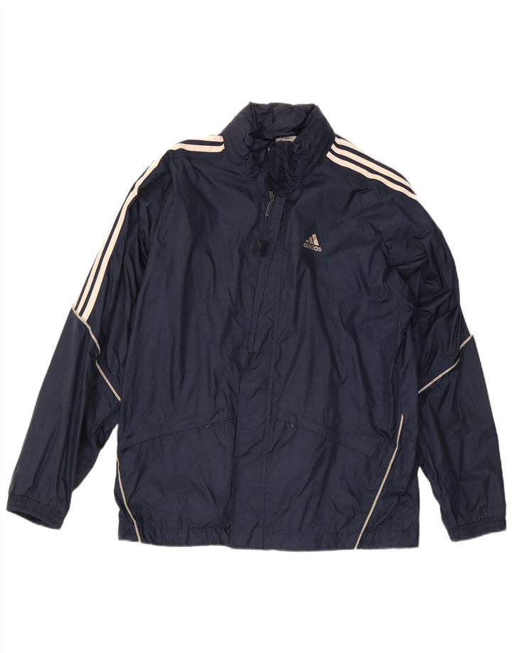 Jachetă de ploaie cu glugă pentru bărbați Adidas UK 36 Poliamidă, albastru-marin mic
