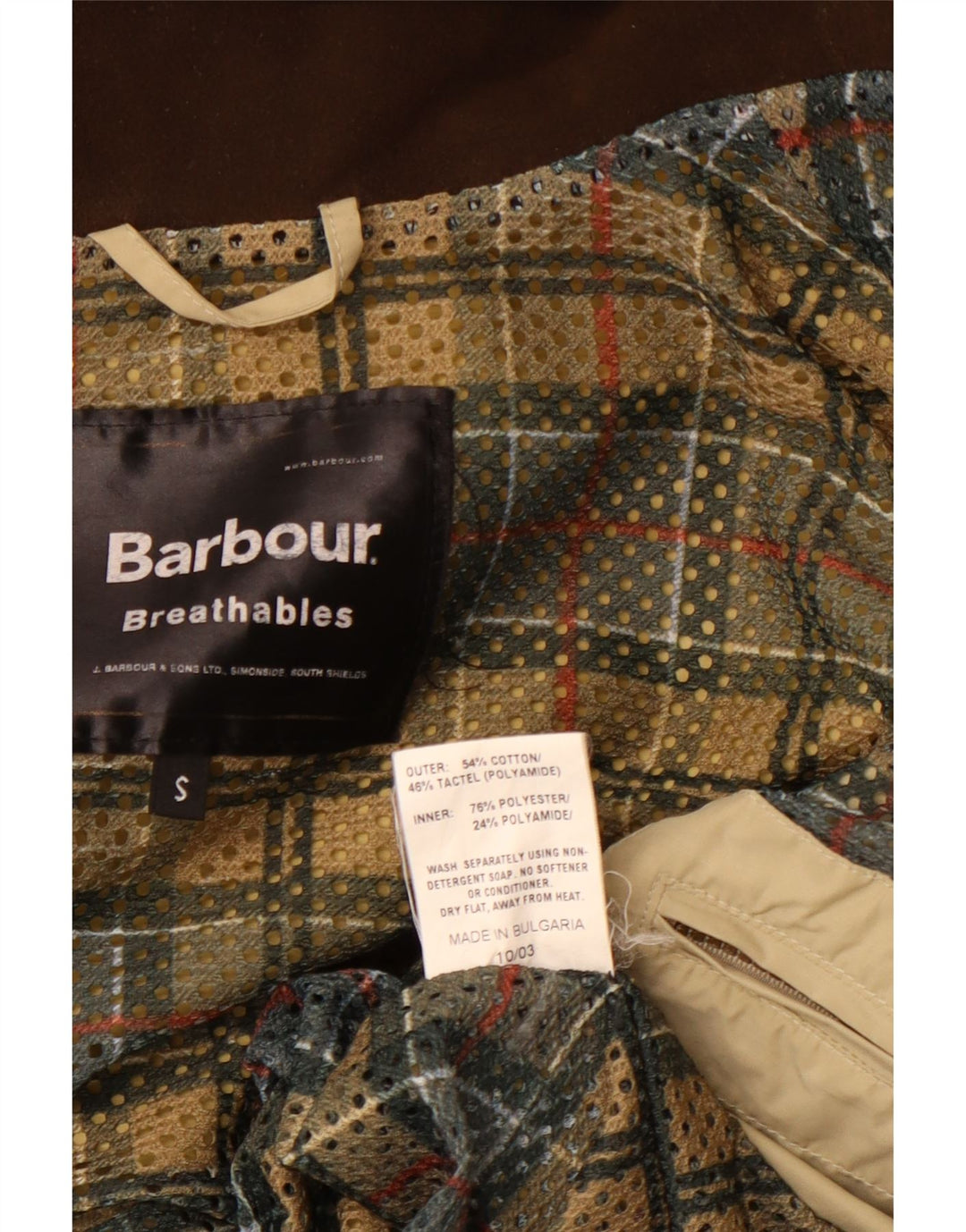 BARBOUR Jachetă cu glugă pentru bărbați, UK 36, bumbac, bej mic