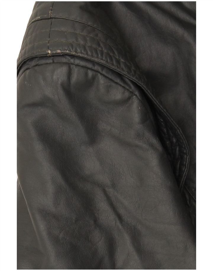 Jachetă de piele pentru bărbați VINTAGE UK 40, mare, gri din piele